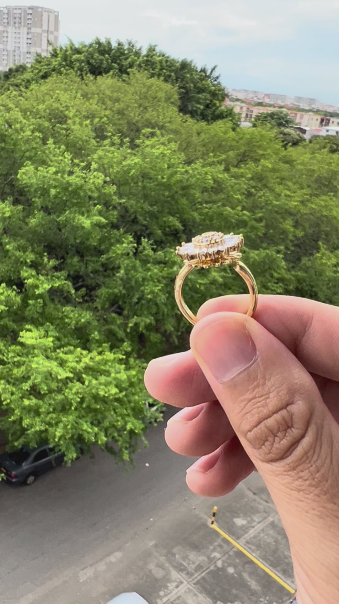 🌻 Anillo Girasol Giratorio Antiestrés